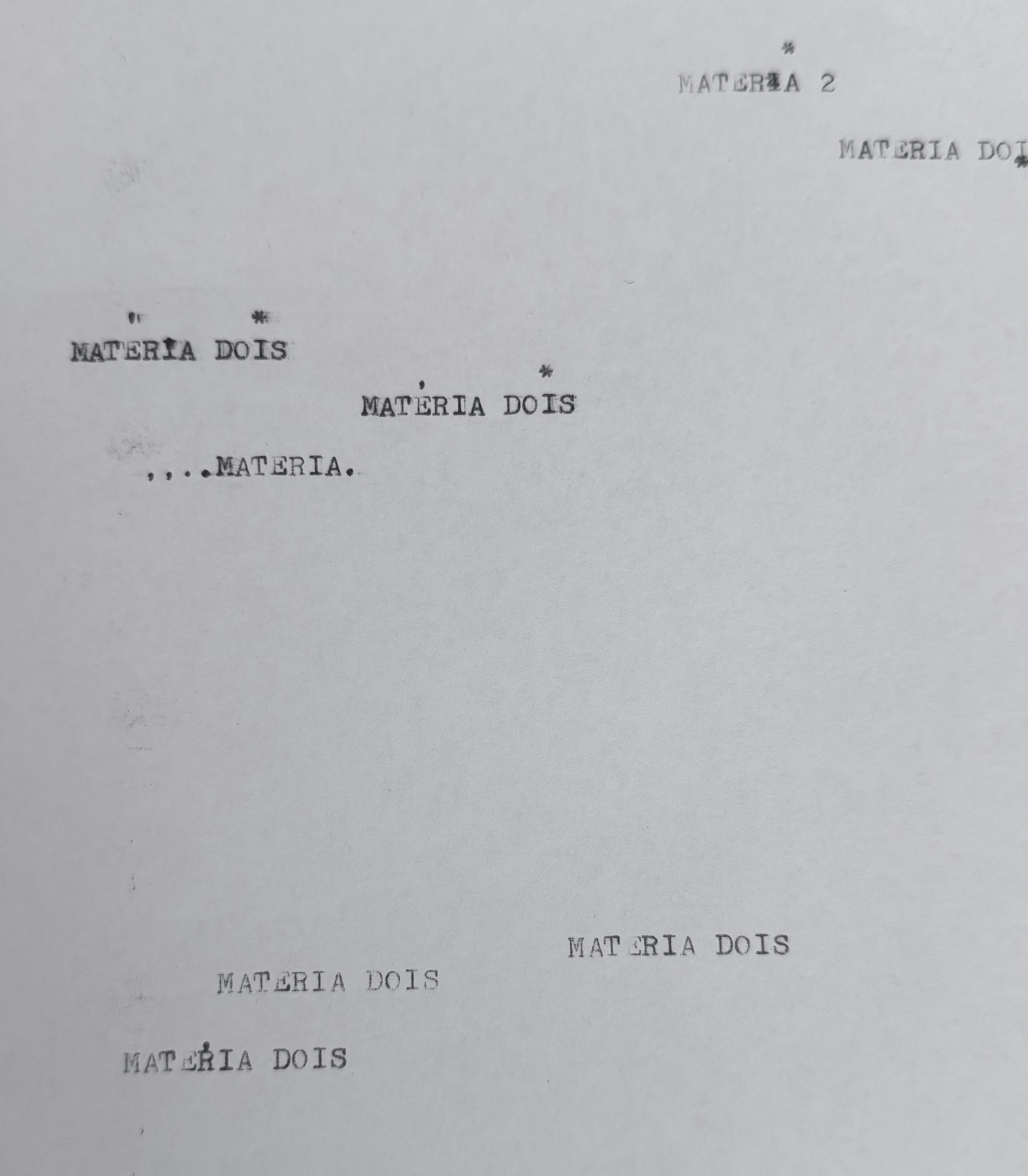 Original typewritten naming study for Matéria Dois, dated July 12, 2026